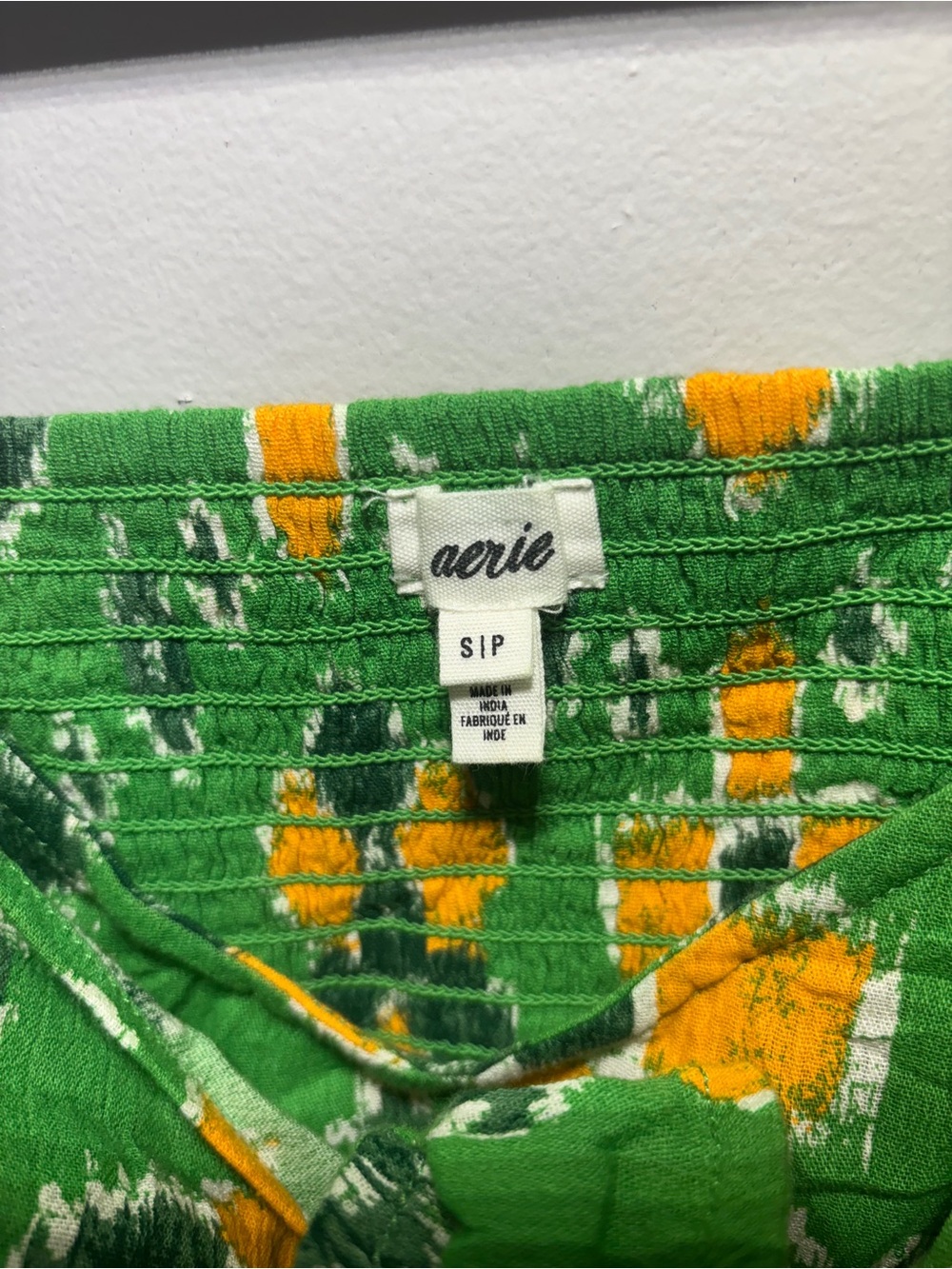 aerie Green Floral Tie-Front Camisole with Yellow Accents - Picture 3 of 3